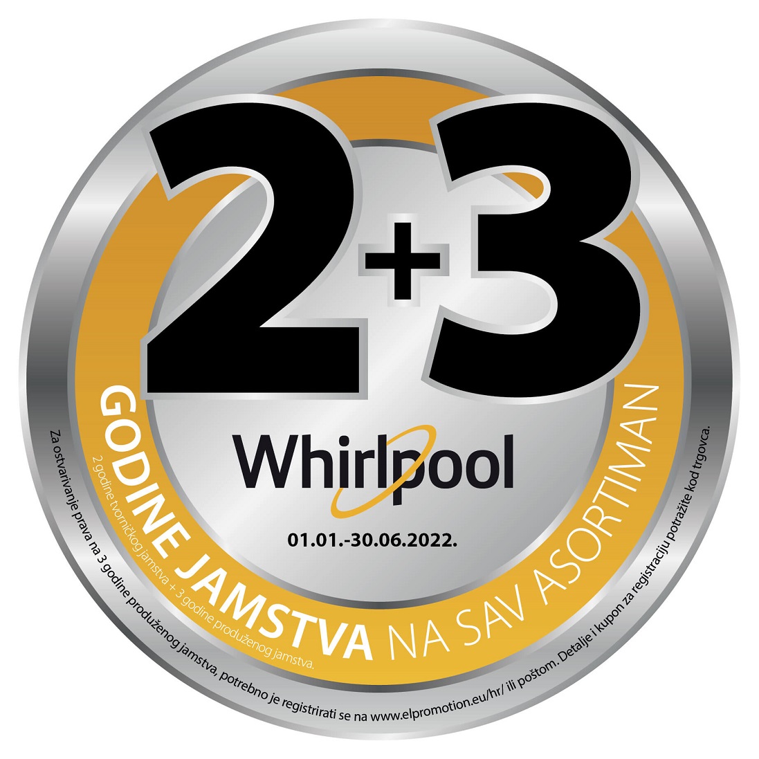 Whirlpool 2+3 godine garancije na sav asortiman uz obaveznu online prijavu